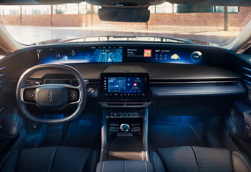 A large panoramic display is shown on the dashboard of a 2024 Lincoln Nautilus® SUV | Performance Lincoln Bountiful in Bountiful UT